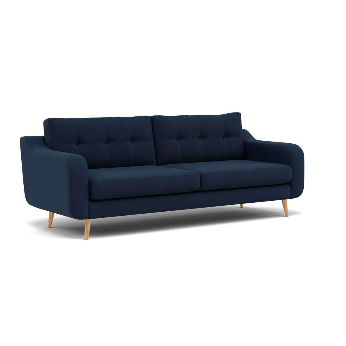 Phoebe 4 Seater Sofa - Extra Large Sofa Standard Back Grade B — Plush Velvet Indigo / Natural, gallery image 1