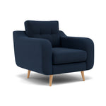 Phoebe Armchair - Chair Grade B — Plush Velvet Indigo / Natural, gallery image 1