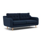 Phoebe 3 Seater Sofa - Large Sofa Standard Back Grade B — Plush Velvet Indigo / Natural, gallery image 1