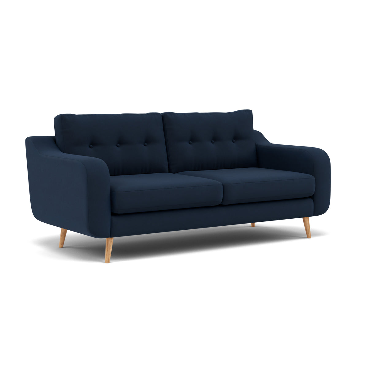 Phoebe 3 Seater Sofa - Large Sofa Standard Back Grade B — Plush Velvet Indigo / Natural, gallery image 1