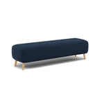 Phoebe Footstool - Medium Bench Stool Grade B — Plush Velvet Indigo / Natural, gallery image 1