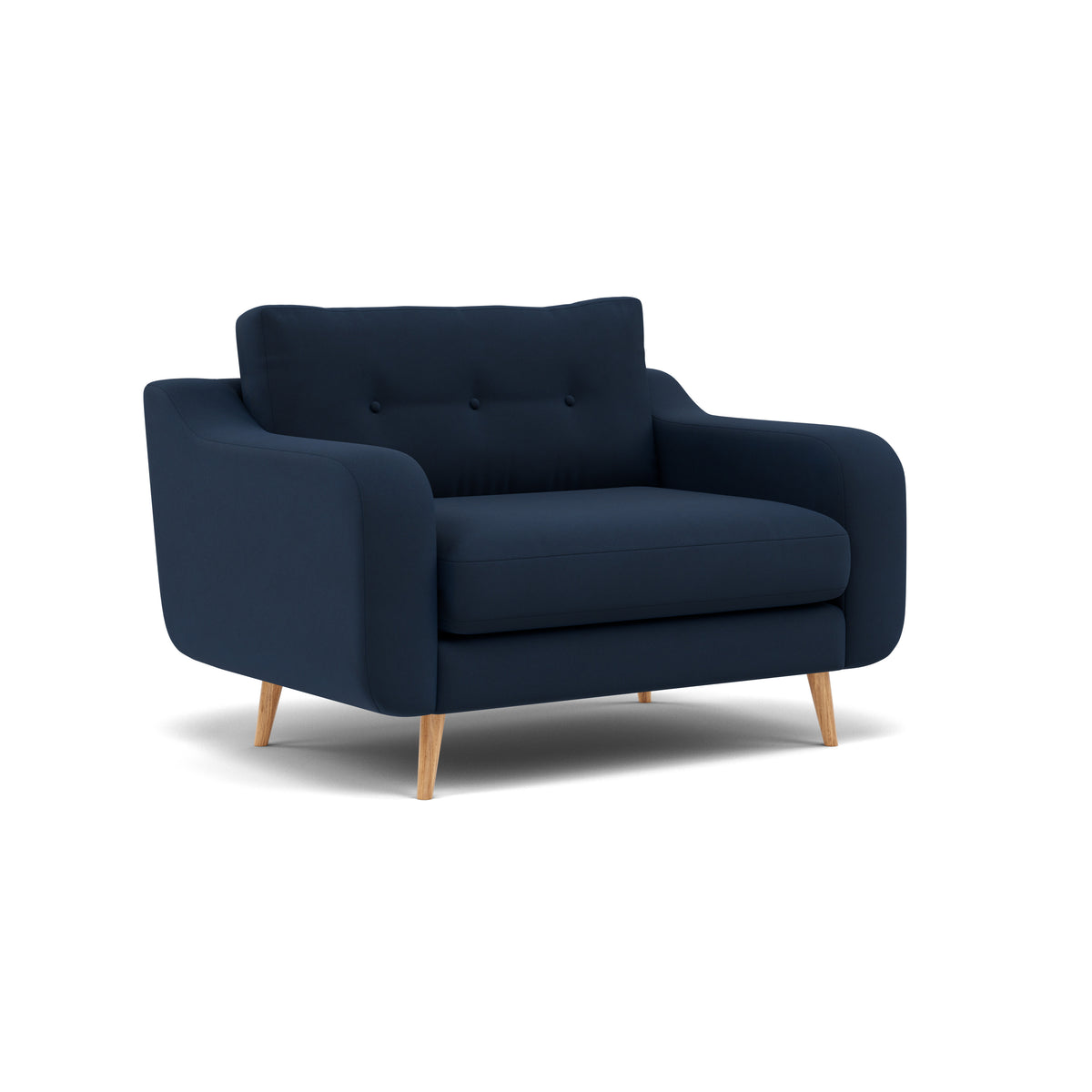 Phoebe Loveseat - Snuggler Chair Grade B — Plush Velvet Indigo / Natural, gallery image 1