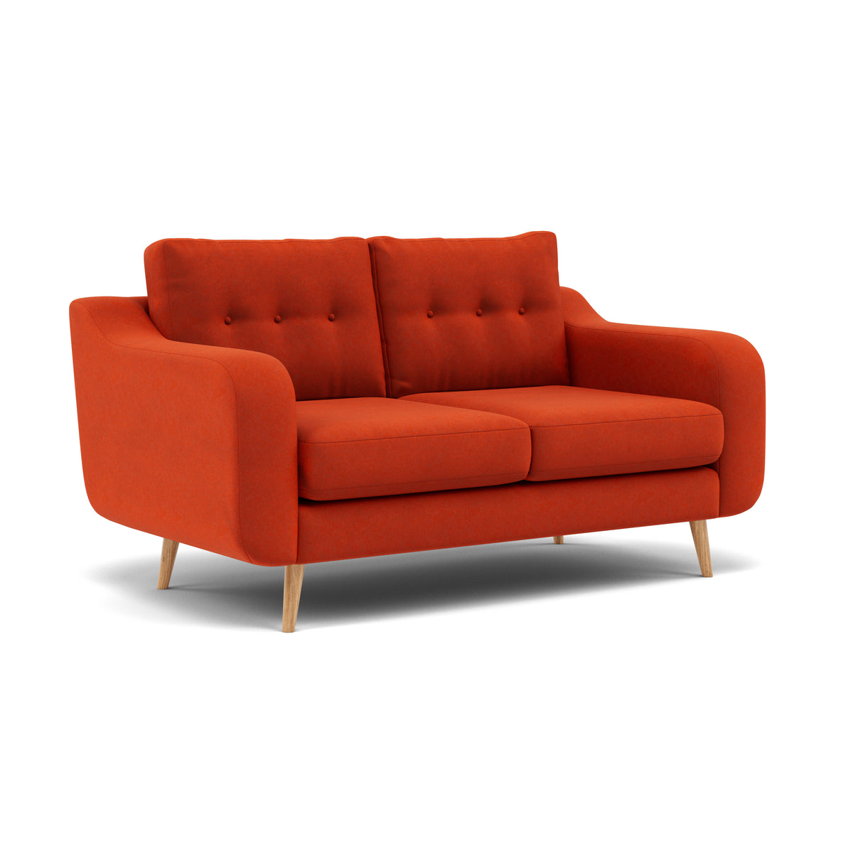 Phoebe 2 Seater Sofa - Small Sofa Standard Back Grade B — Plush Velvet Paprika / Natural, gallery image 1