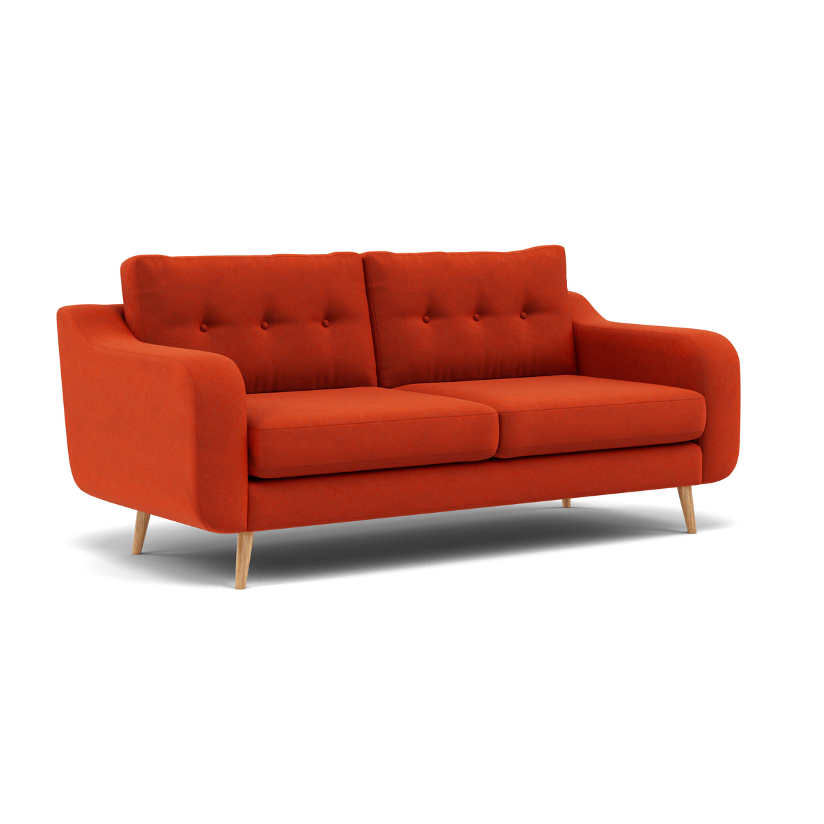 Phoebe 3 Seater Sofa - Large Sofa Standard Back Grade B — Plush Velvet Paprika / Natural, gallery image 1