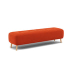 Phoebe Footstool - Medium Bench Stool Grade B — Plush Velvet Paprika / Natural, gallery image 1