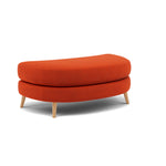 Phoebe Oval Footstool - Oval Cuddler Stool Grade B — Plush Velvet Paprika / Natural, gallery image 1