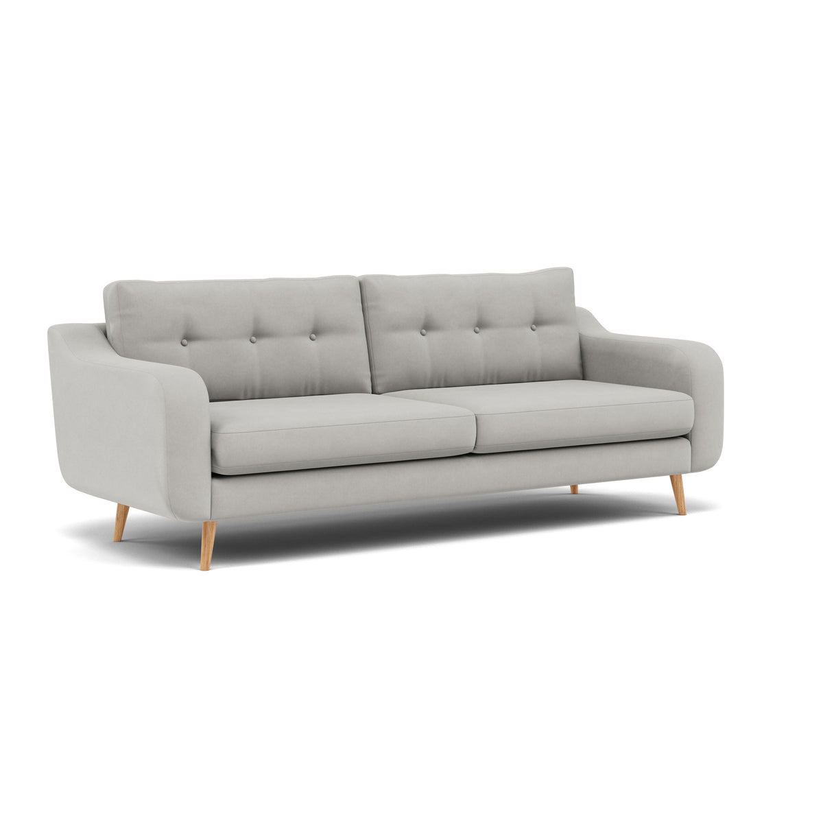 Phoebe 4 Seater Sofa - Extra Large Sofa Standard Back Grade B — Plush Velvet Silver / Natural, gallery image 1