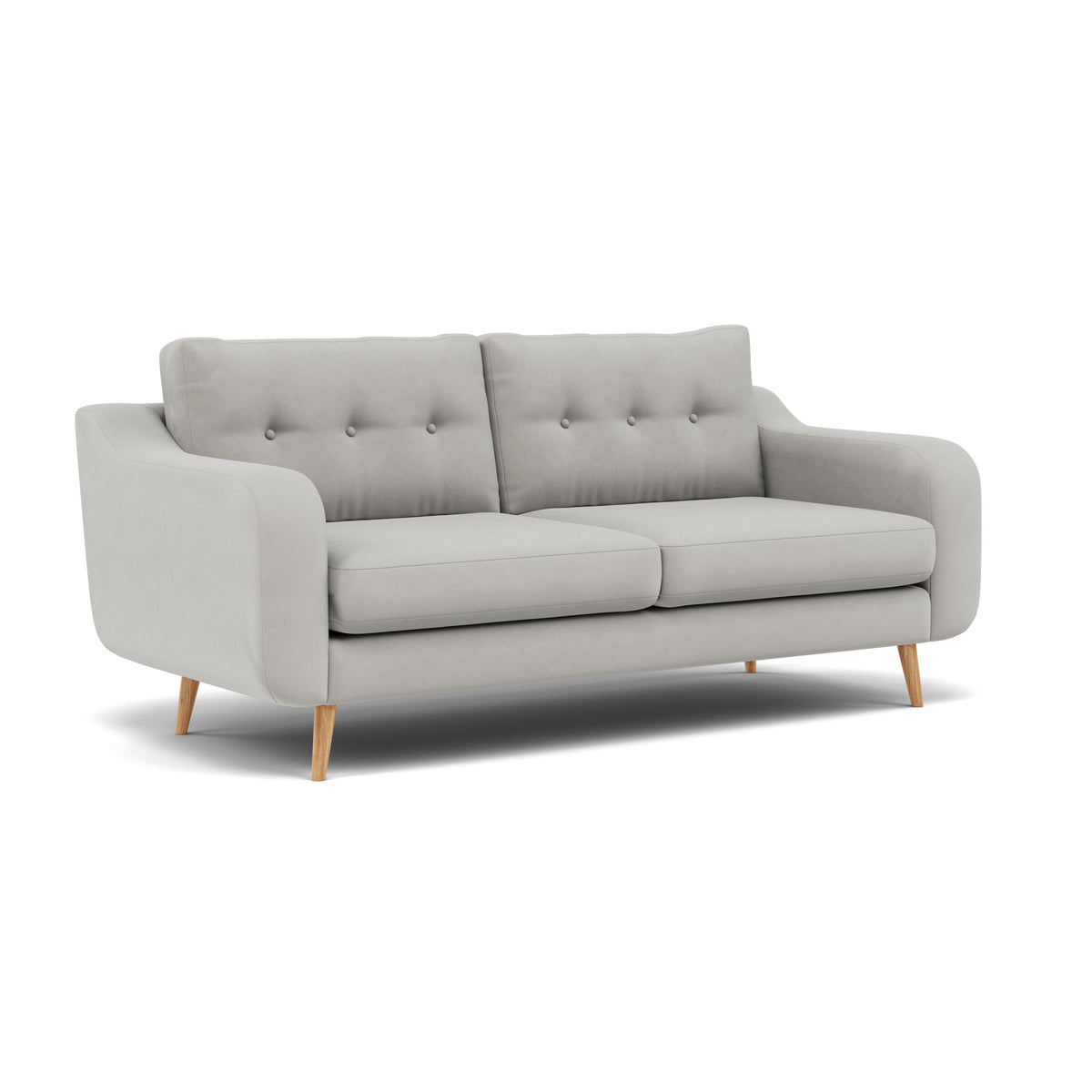 Phoebe 3 Seater Sofa - Large Sofa Standard Back Grade B — Plush Velvet Silver / Natural, gallery image 1