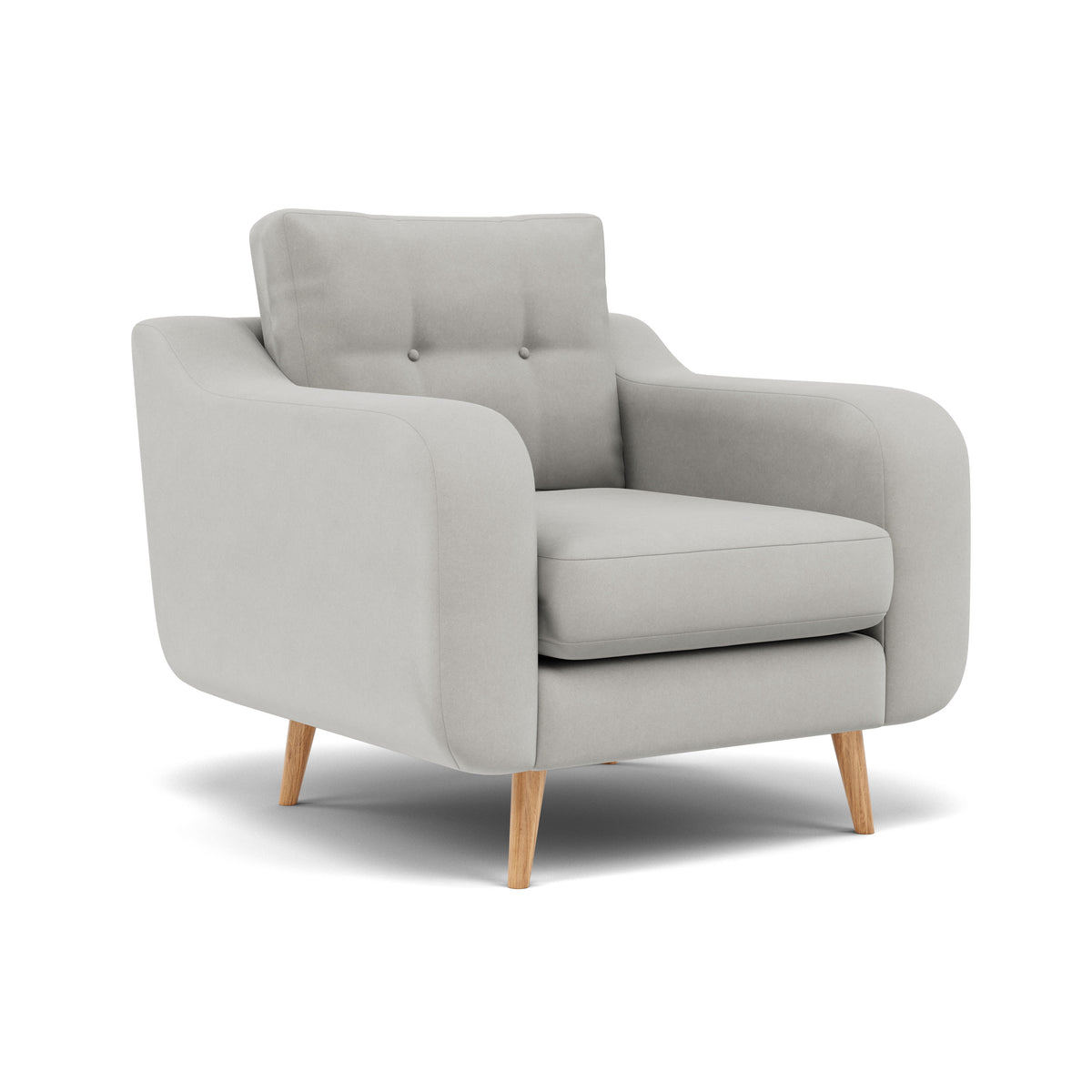 Phoebe Armchair - Chair Grade B — Plush Velvet Silver / Natural, gallery image 1