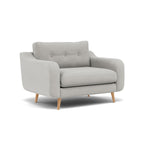 Phoebe Loveseat - Snuggler Chair Grade B — Plush Velvet Silver / Natural, gallery image 1