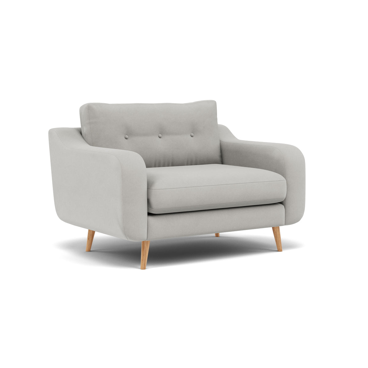 Phoebe Loveseat - Snuggler Chair Grade B — Plush Velvet Silver / Natural, gallery image 1