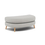 Phoebe Oval Footstool - Oval Cuddler Stool Grade B — Plush Velvet Silver / Natural, gallery image 1