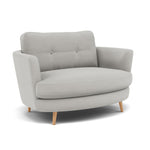 Phoebe Oval Loveseat - Oval Cuddler Grade B — Plush Velvet Silver / Natural, gallery image 1