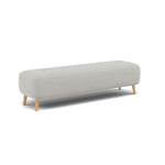 Phoebe Footstool - Medium Bench Stool Grade B — Plush Velvet Silver / Natural, gallery image 1