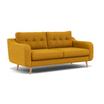 Phoebe 3 Seater Sofa - Large Sofa Standard Back Grade B — Plush Velvet Turmeric / Natural, gallery image 1