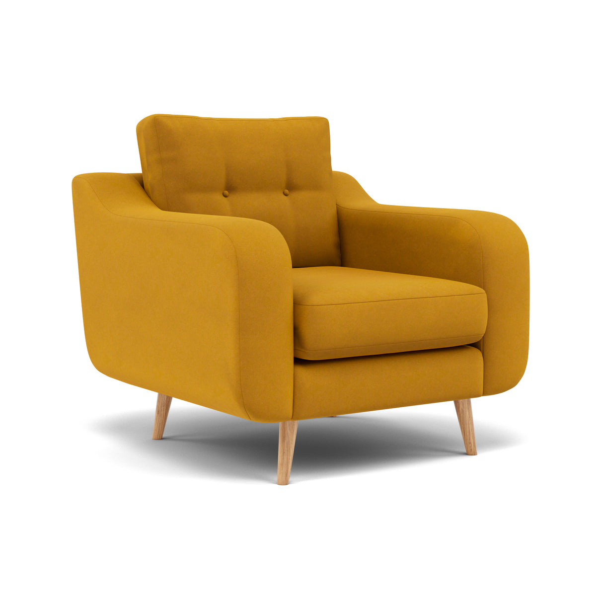 Phoebe Armchair - Chair Grade B — Plush Velvet Turmeric / Natural, gallery image 1