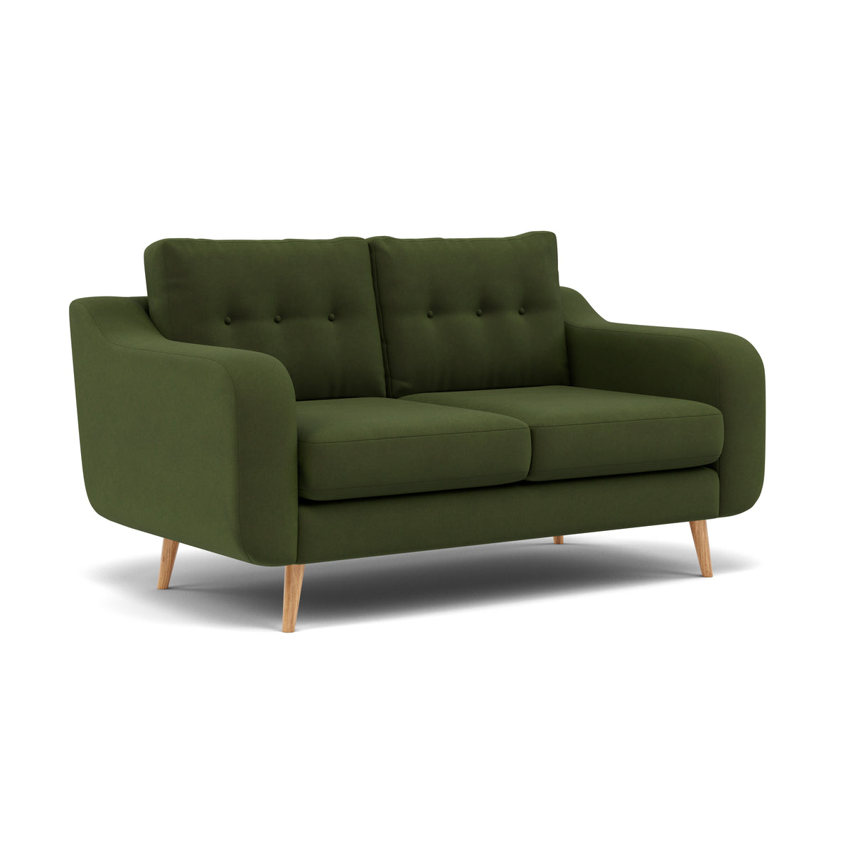 Phoebe 2 Seater Sofa - Small Sofa Standard Back Grade B — Plush Velvet Vine / Natural, gallery image 1