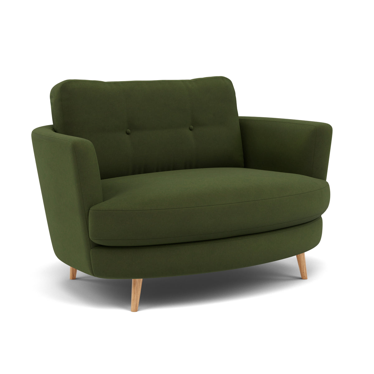 Phoebe Oval Loveseat - Oval Cuddler Grade B — Plush Velvet Vine / Natural, gallery image 1