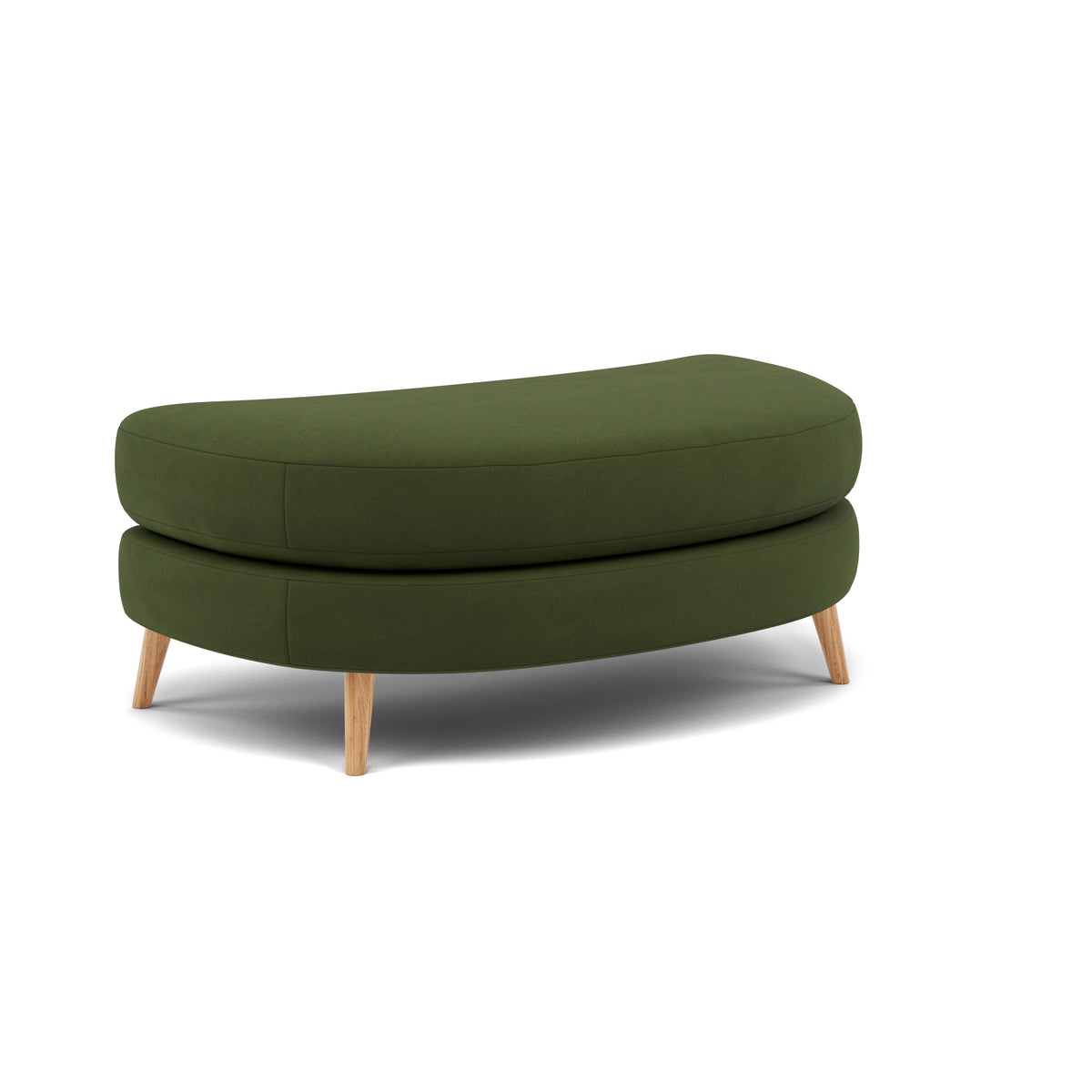 Phoebe Oval Footstool - Oval Cuddler Stool Grade B — Plush Velvet Vine / Natural, gallery image 1