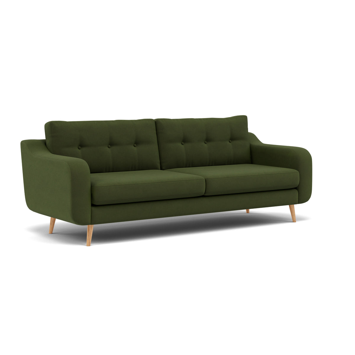 Phoebe 4 Seater Sofa - Extra Large Sofa Standard Back Grade B — Plush Velvet Vine / Natural, gallery image 1