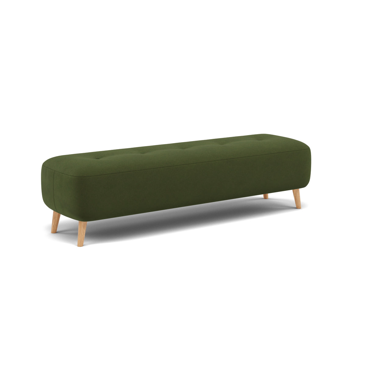 Phoebe Footstool - Medium Bench Stool Grade B — Plush Velvet Vine / Natural, gallery image 1
