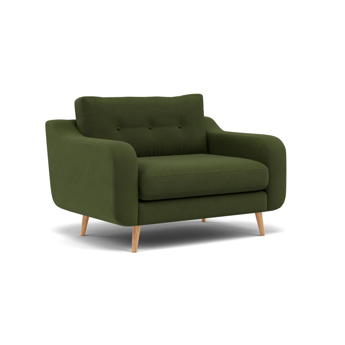 Phoebe Loveseat - Snuggler Chair Grade B — Plush Velvet Vine / Natural, gallery image 1