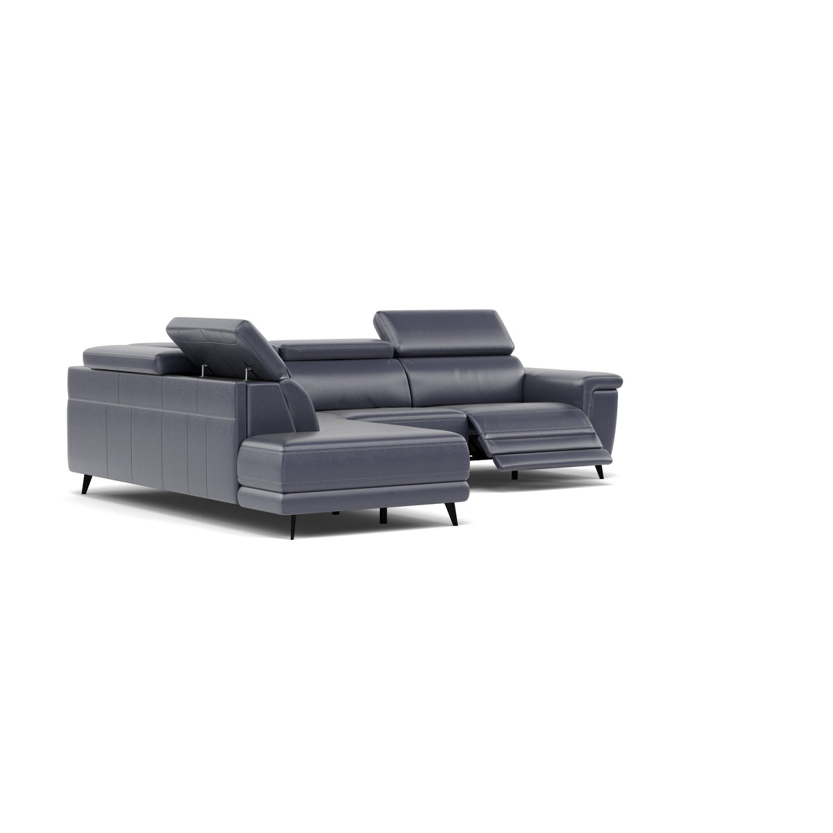 Sparta Corner Recliner Sofa - Combination 4 - Right Hand Facing Sofa Corner Group (Two Motors) Cat NL/O/S - Right Hand Facing - Power with Power Headrest & USB — NL5100 New York Dark Blue, gallery image 1