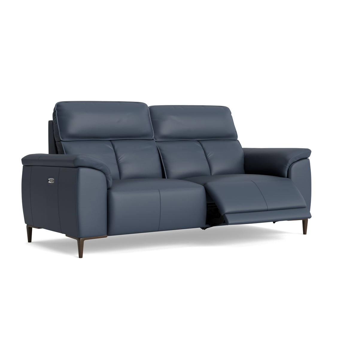 Loma 3 Seater Recliner Sofa - 2.5 Seater Sofa with 2 Power Recliners USB Cat 20S - Power Recliner with USB — NWS-518E OCEAN BLUE, gallery image 1