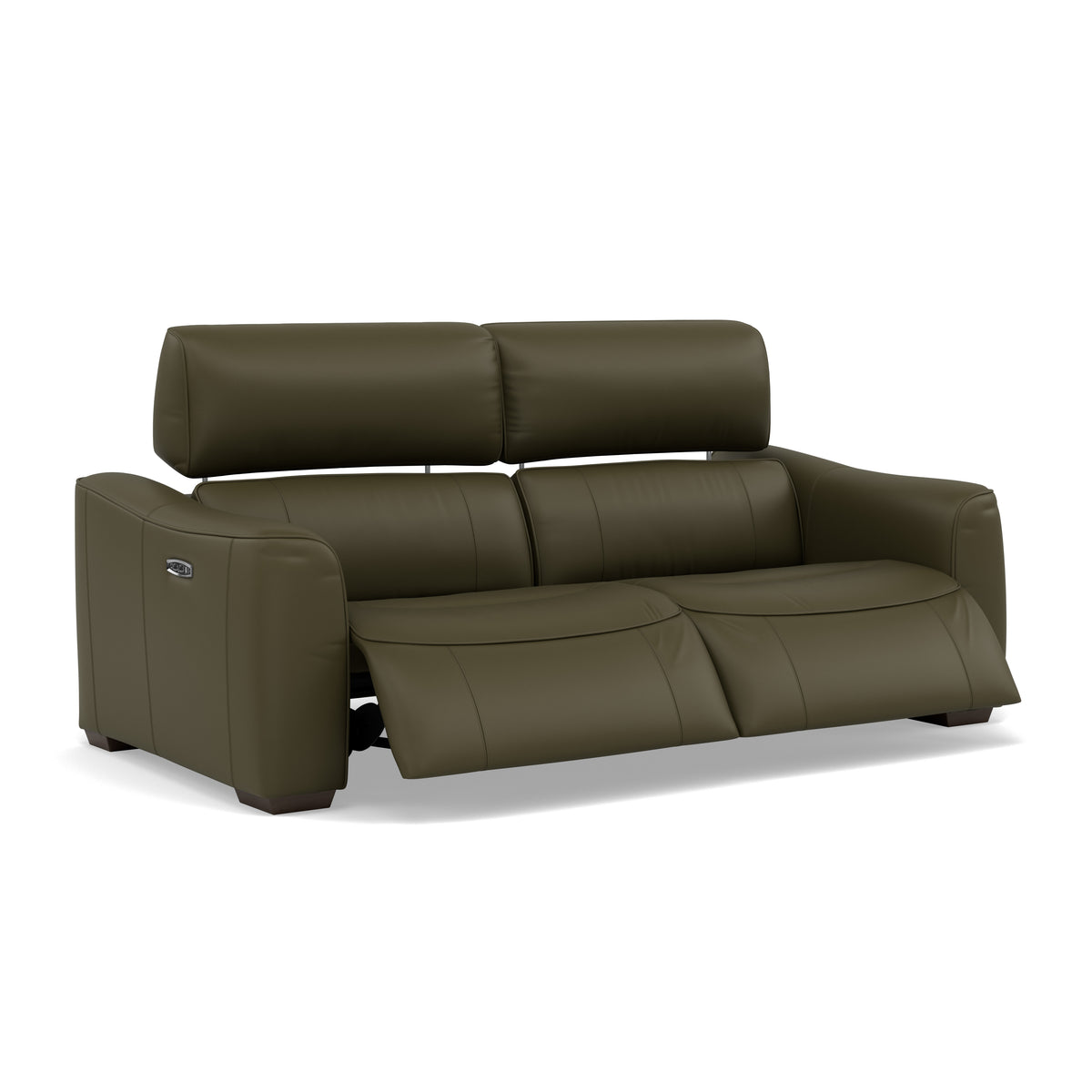 Beck Small 3 Seater Recliner Sofa - 2.5 Seater Sofa with 2 Power Recliners (Compact) Cat 20S - Power Recliner with USB — NWS-548E DARK OLIVE, gallery image 1