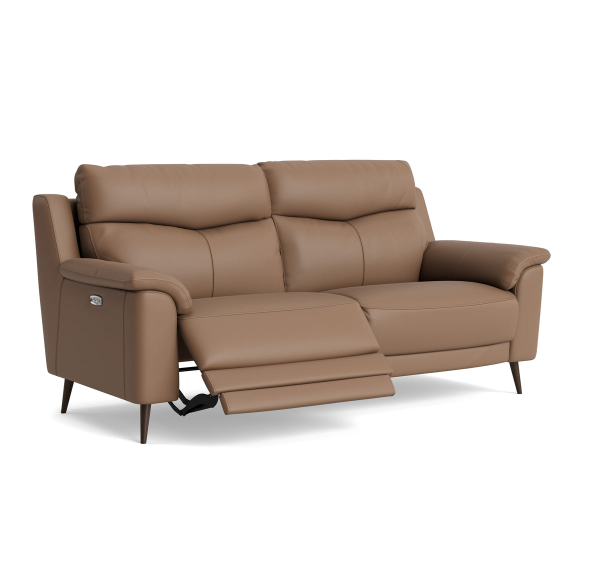 Revel Small 3 Seater Recliner Sofa - 2.5 Seater Sofa with 2 Power Recliners (Compact) Cat 20S - Power Recliner with USB — NWS-586E FAWN, gallery image 1