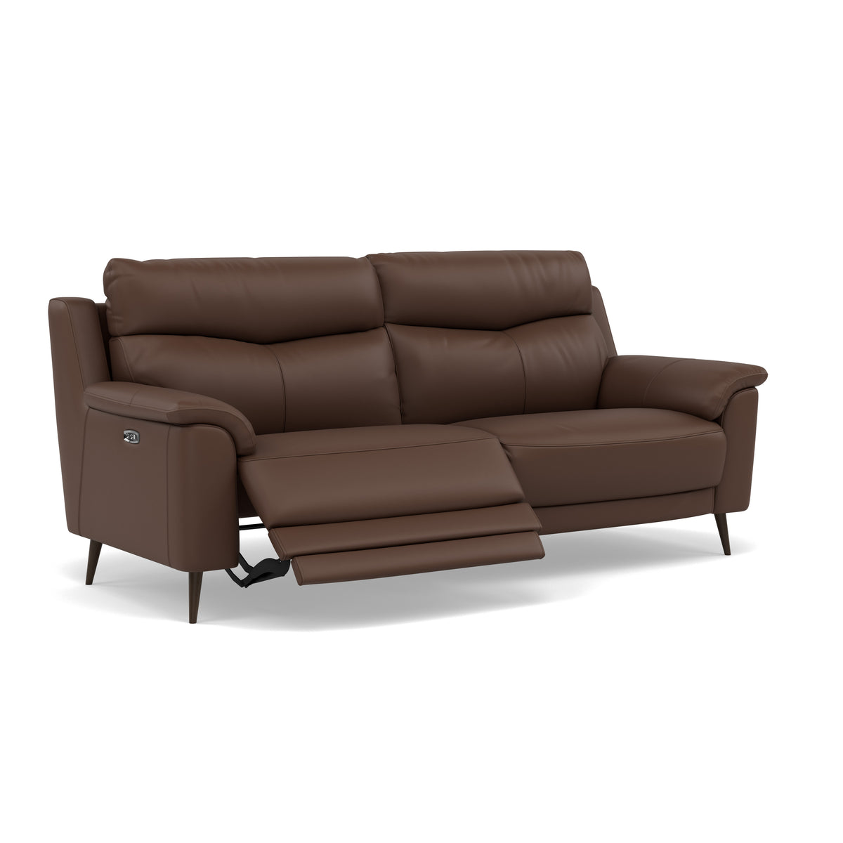 Revel 3 Seater Recliner Sofa - 2.5 Seater Sofa with 2 Power Recliners Cat 20S - Power Recliner with USB — NWS-512E CACAO BROWN, gallery image 1