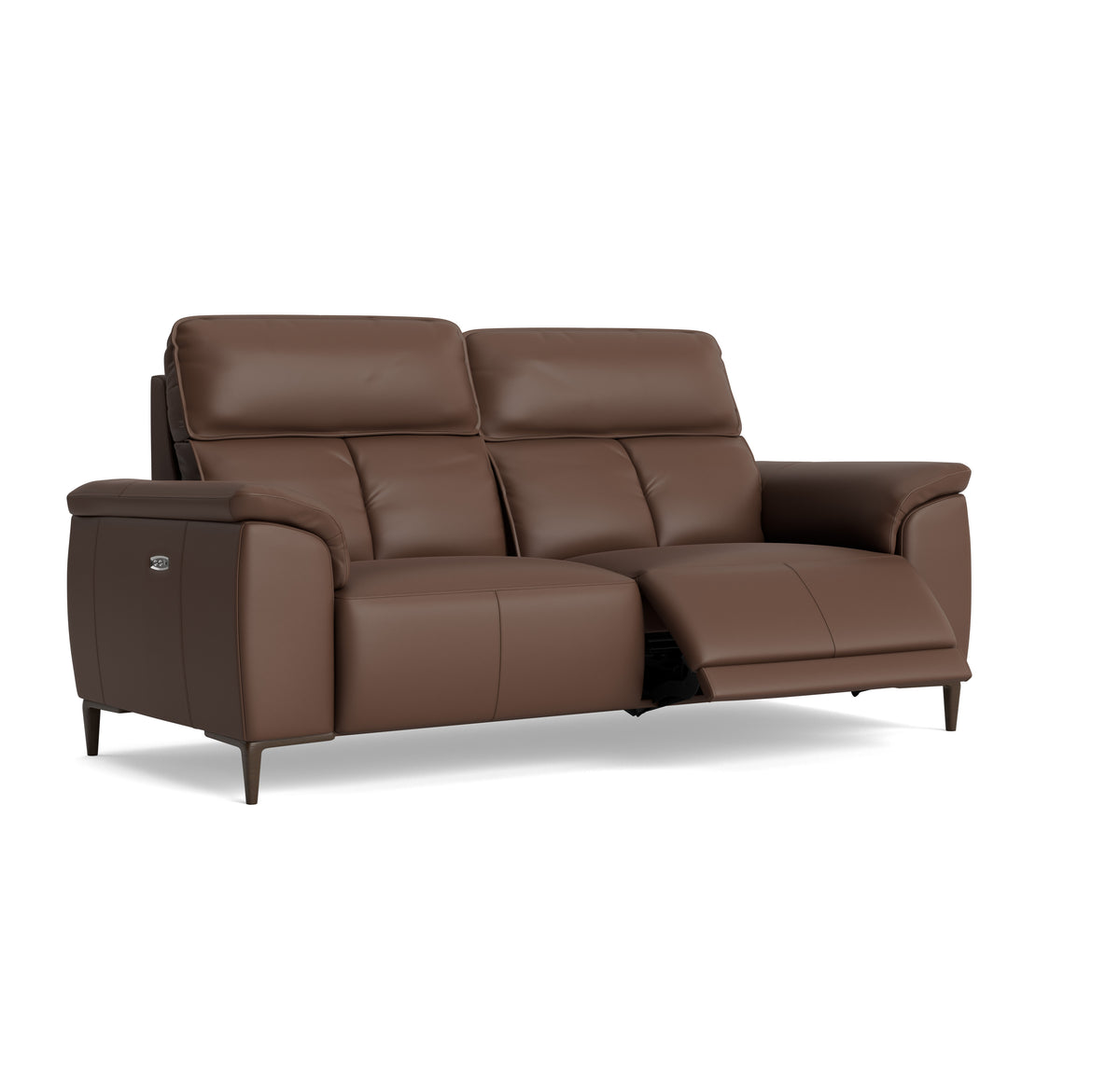 Loma 3 Seater Recliner Sofa - 2.5 Seater Sofa with 2 Power Recliners USB Cat 20S - Power Recliner with USB — NWS-512E CACAO BROWN, gallery image 1
