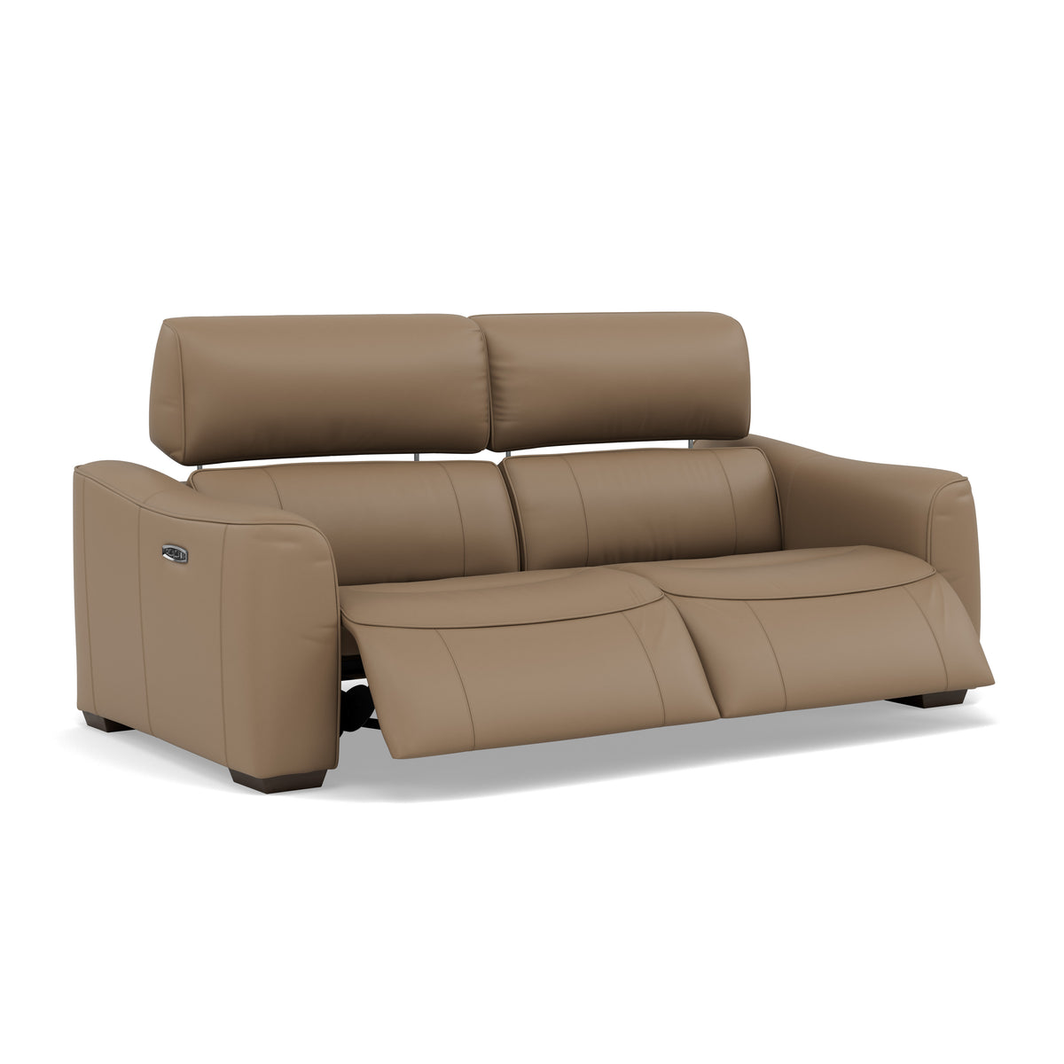 Beck Small 3 Seater Recliner Sofa - 2.5 Seater Sofa with 2 Power Recliners (Compact) Cat 20S - Power Recliner with USB — NWS-513E PINE BARK, gallery image 1