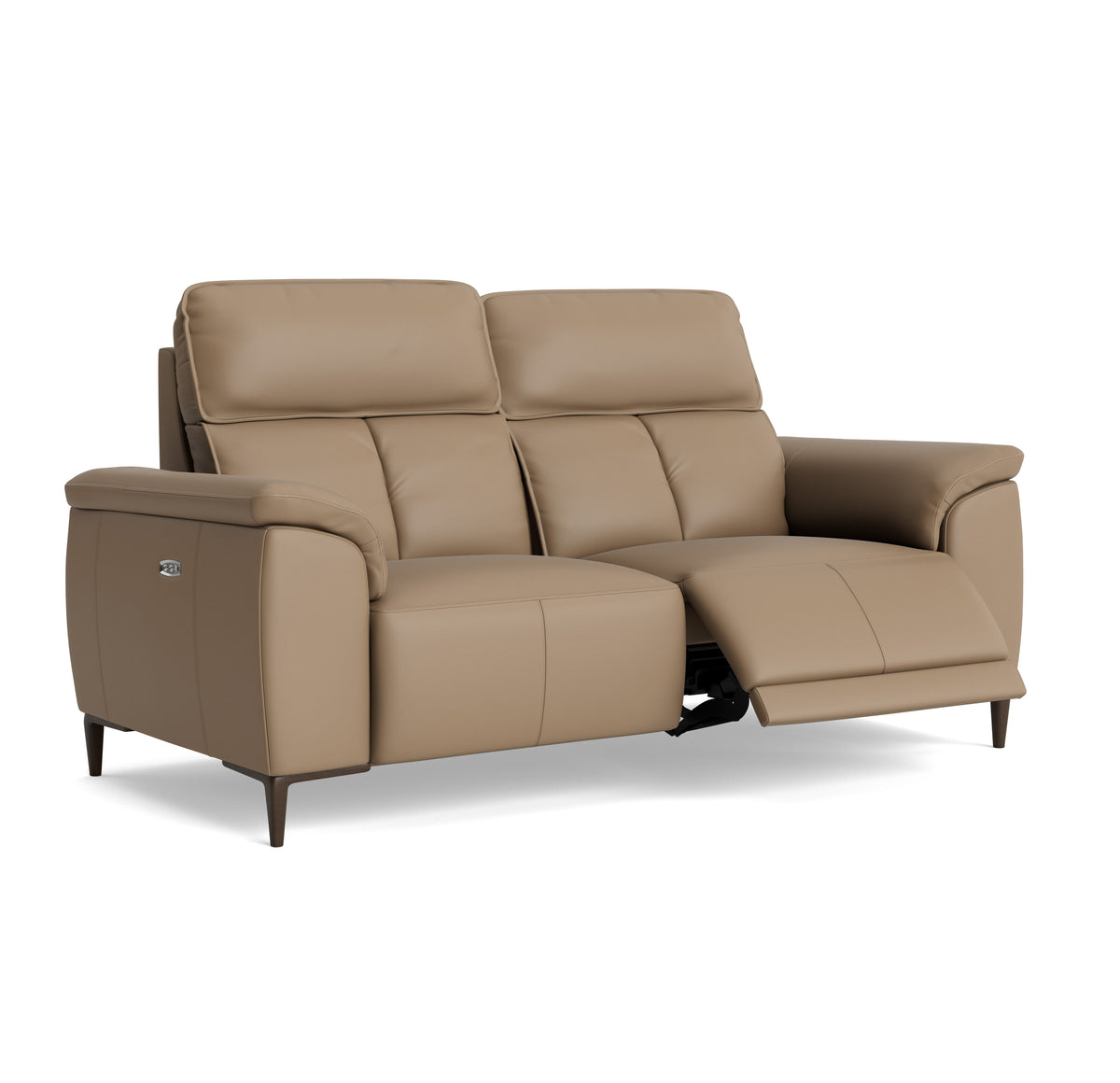 Loma Small 3 Seater Recliner Sofa - 2.5 Seater Sofa with 2 Power Recliners (Compact) USB Cat 20S - Power Recliner with USB — NWS-513E PINE BARK, gallery image 1