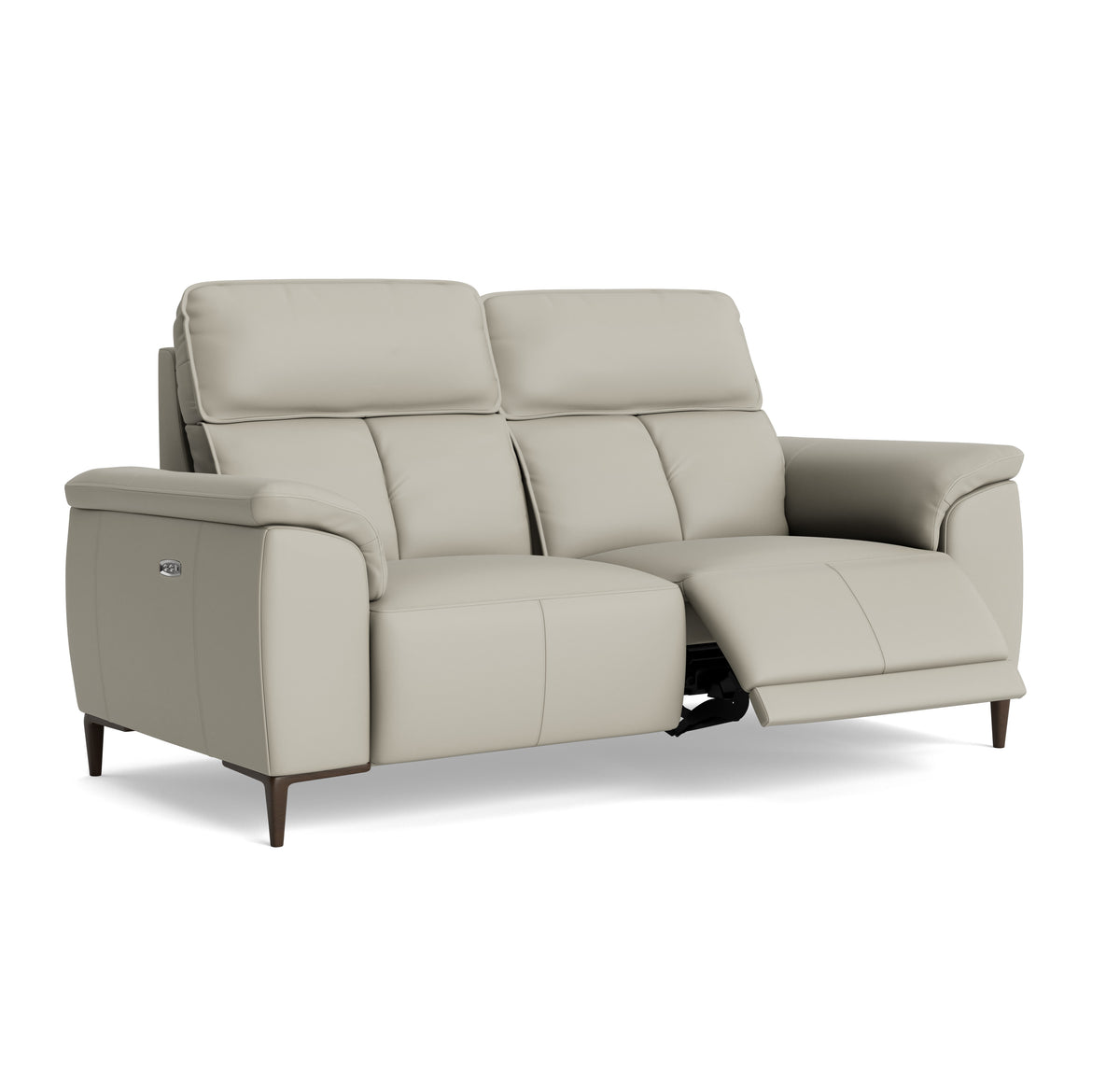 Loma Small 3 Seater Recliner Sofa - 2.5 Seater Sofa with 2 Power Recliners (Compact) USB Cat 20S - Power Recliner with USB — NWS-516E LIGHT GREY, gallery image 1