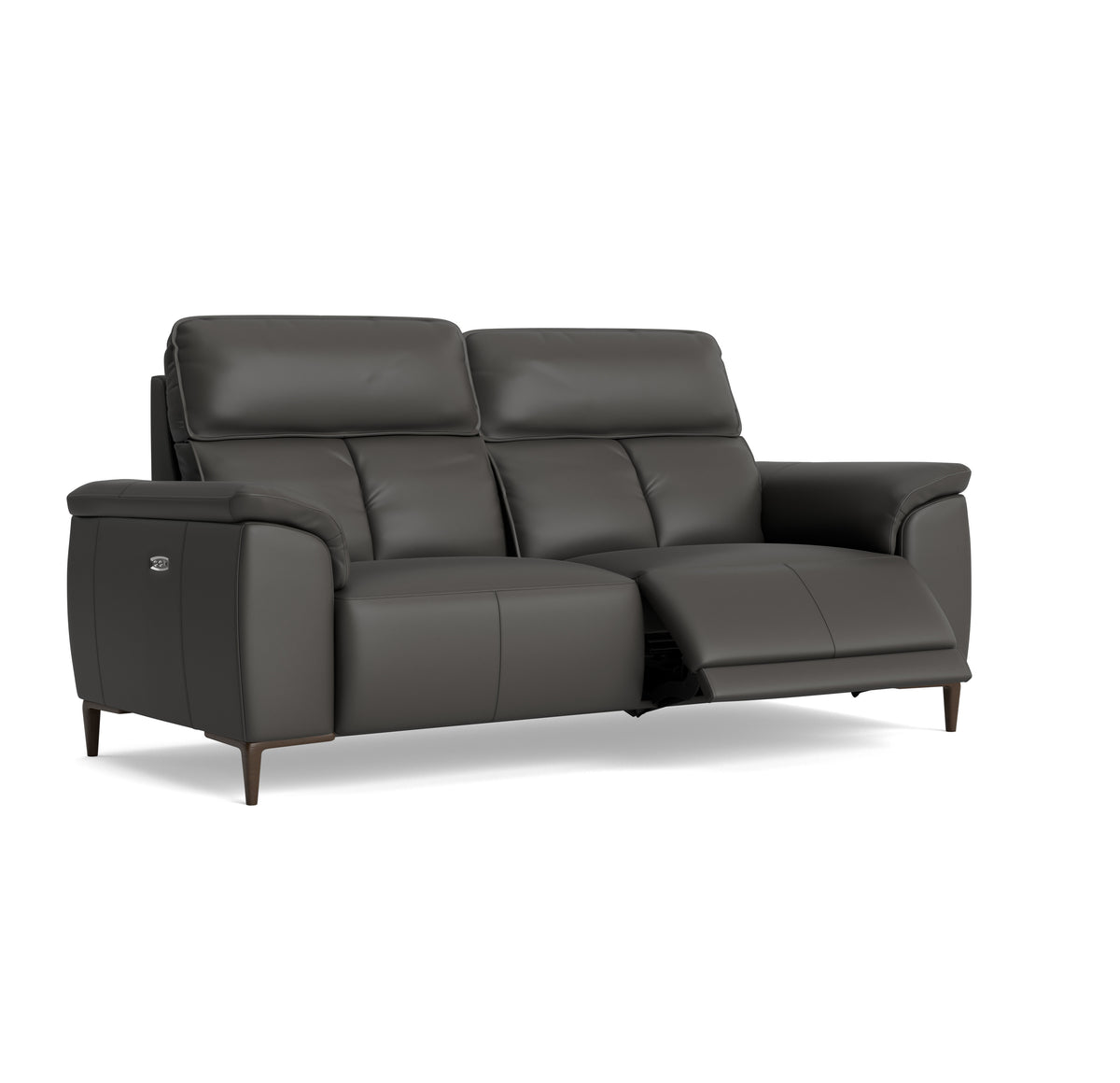 Loma 3 Seater Recliner Sofa - 2.5 Seater Sofa with 2 Power Recliners USB Cat 20S - Power Recliner with USB — NWS-517E SHALE GREY, gallery image 1