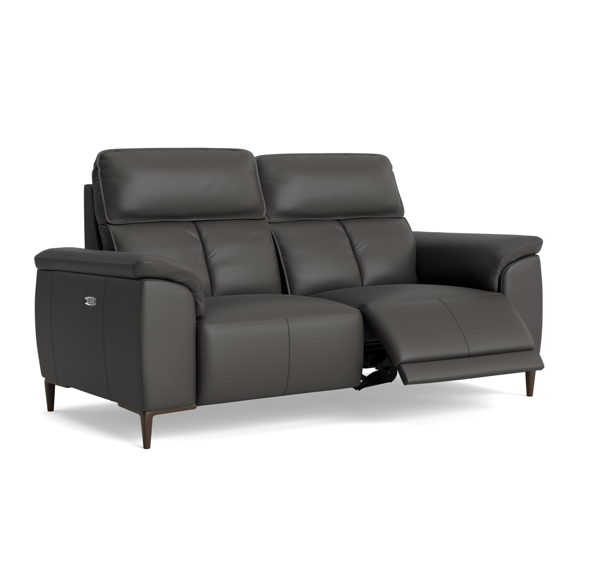 Loma Small 3 Seater Recliner Sofa - 2.5 Seater Sofa with 2 Power Recliners (Compact) USB Cat 20S - Power Recliner with USB — NWS-517E SHALE GREY, gallery image 1