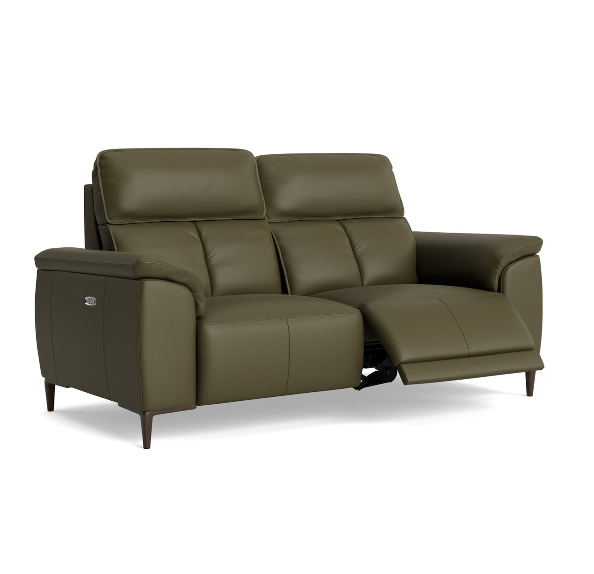 Loma Small 3 Seater Recliner Sofa - 2.5 Seater Sofa with 2 Power Recliners (Compact) USB Cat 20S - Power Recliner with USB — NWS-548E DARK OLIVE, gallery image 1