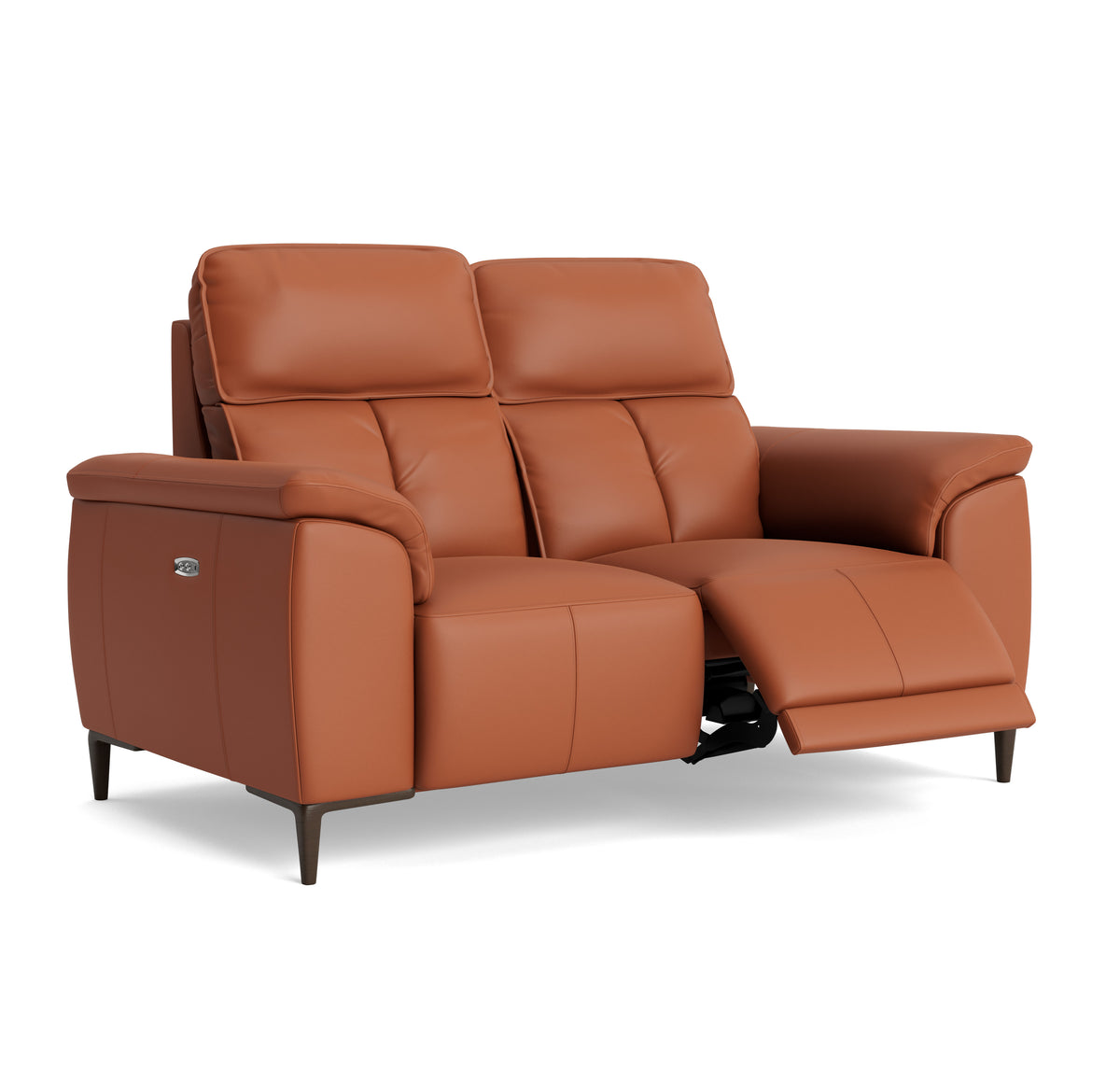 Loma 2 Seater Recliner Sofa - 2 Seater Sofa with 2 Power Recliners USB Cat 20S - Power Recliner with USB — NWS-605D WARM BROWN, gallery image 1