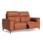 Loma Small 3 Seater Recliner Sofa - 2.5 Seater Sofa with 2 Power Recliners (Compact) USB Cat 20S - Power Recliner with USB — NWS-605D WARM BROWN, gallery image 1