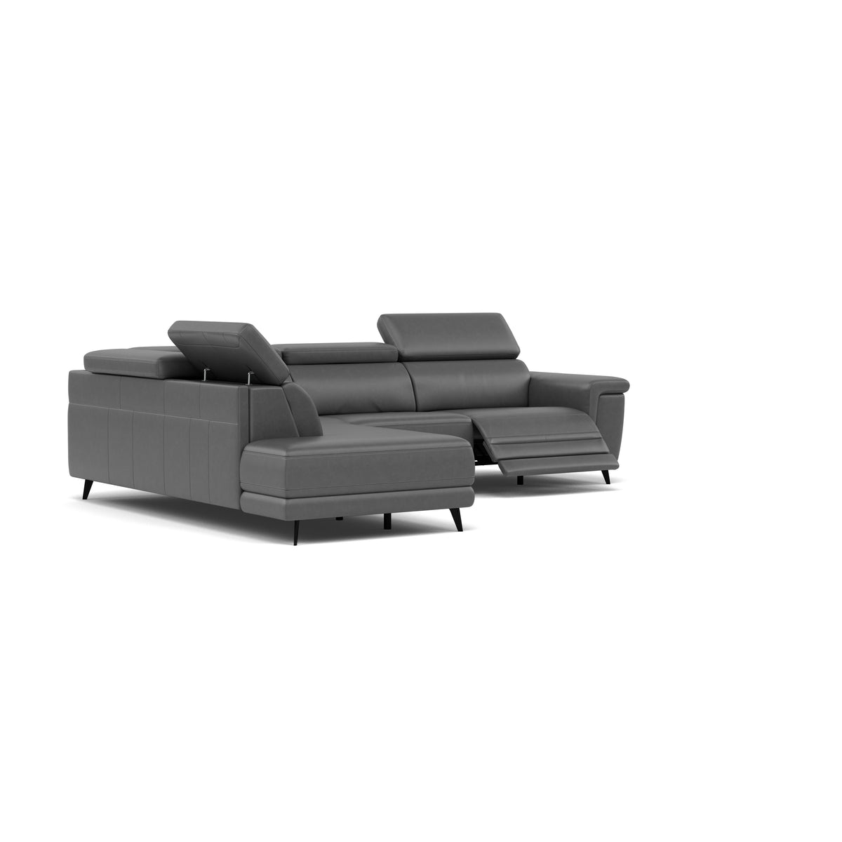 Sparta Corner Recliner Sofa - Combination 4 - Right Hand Facing Sofa Corner Group (Two Motors) Cat NL/O/S - Right Hand Facing - Power with Power Headrest & USB — O7300 Orlando Dark Grey, gallery image 1