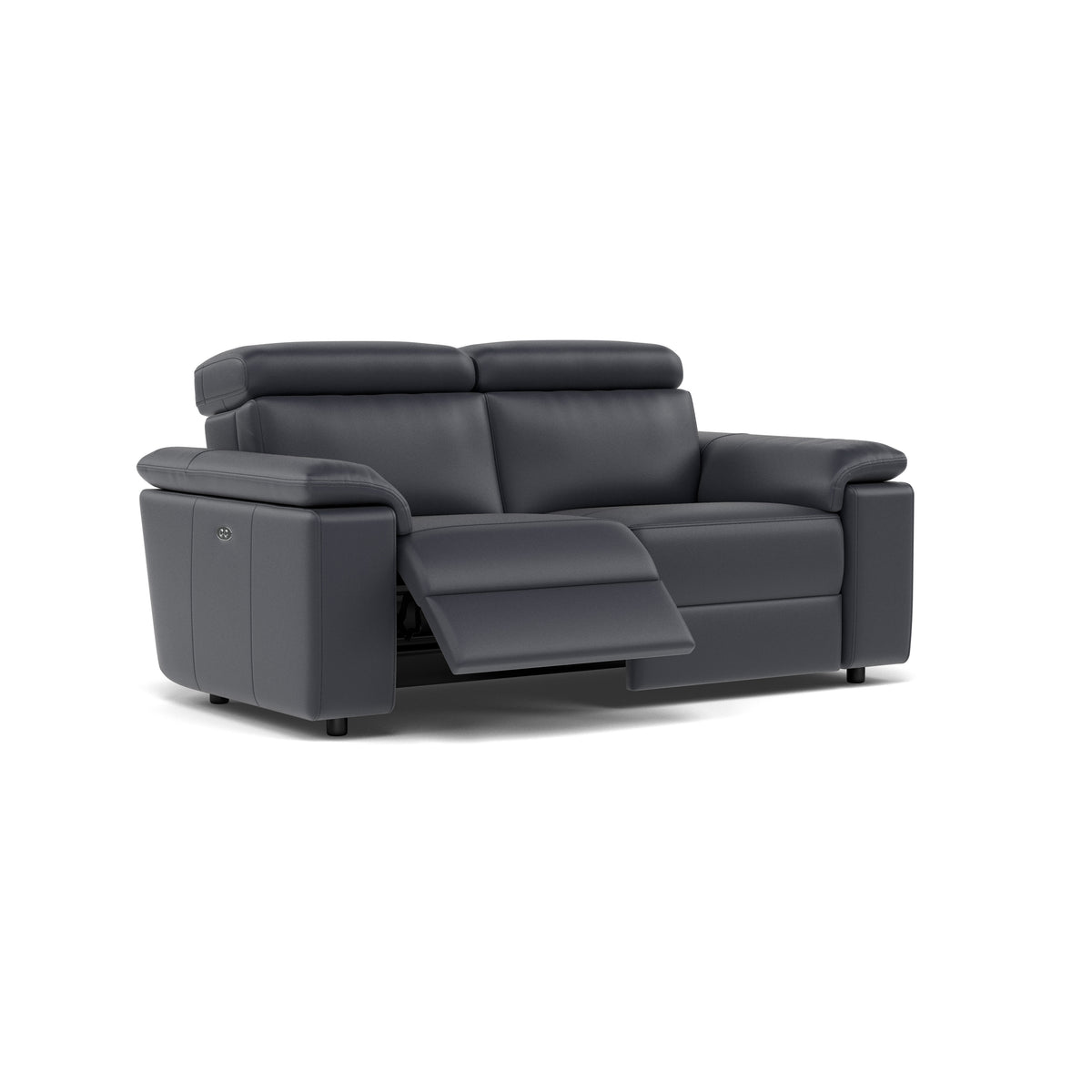 Nicoletti Rossini 2 Seater Recliner Sofa - 2 Seater Sofa Power Recliner & Power Headrest CB - Power with Power Headrest & USB — Torello PS Blu -S 81, gallery image 1