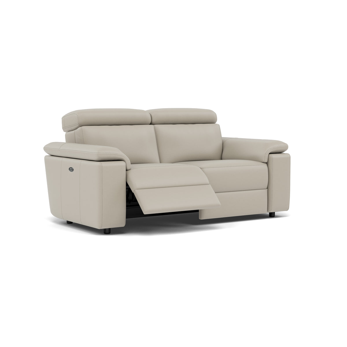 Nicoletti Rossini 2 Seater Recliner Sofa - 2 Seater Sofa Power Recliner & Power Headrest CB - Power with Power Headrest & USB — Torello PS Tortora 328, gallery image 1