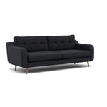 Phoebe 4 Seater Sofa - Extra Large Sofa Standard Back Grade B — Plush Velvet Charcoal / Weathered Oak, gallery image 1