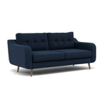 Phoebe 3 Seater Sofa - Large Sofa Standard Back Grade B — Plush Velvet Indigo / Weathered Oak, gallery image 1