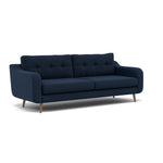 Phoebe 4 Seater Sofa - Extra Large Sofa Standard Back Grade B — Plush Velvet Indigo / Weathered Oak, gallery image 1