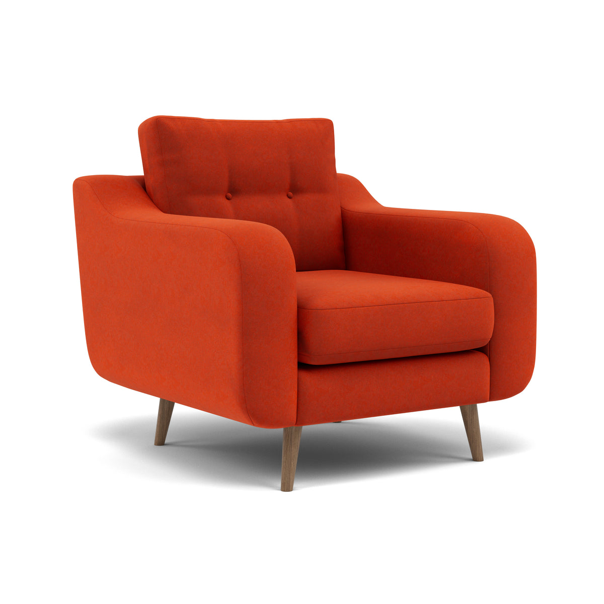 Phoebe Armchair - Chair Grade B — Plush Velvet Paprika / Weathered Oak, gallery image 1