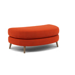 Phoebe Oval Footstool - Oval Cuddler Stool Grade B — Plush Velvet Paprika / Weathered Oak, gallery image 1