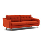 Phoebe 4 Seater Sofa - Extra Large Sofa Standard Back Grade B — Plush Velvet Paprika / Weathered Oak, gallery image 1