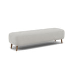 Phoebe Footstool - Medium Bench Stool Grade B — Plush Velvet Silver / Weathered Oak, gallery image 1